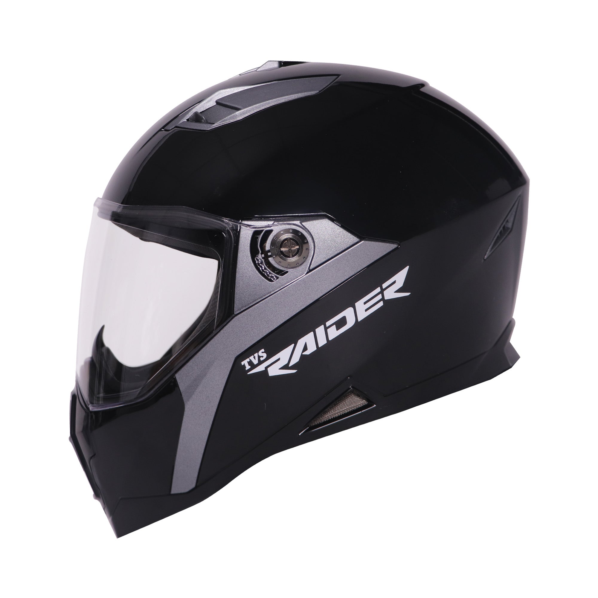 TVS Raider Full Face Helmet, Color: Black & Grey | ISI Certified